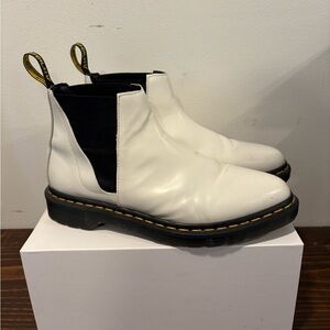 Dr. Martens White Bianca Chelsea Boots. Size 10